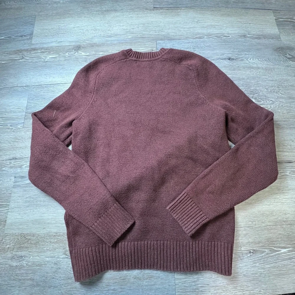 Banana Republic Sweater Mens M Burgundy Maroon Raglan Crewneck Cotton Blend Knit